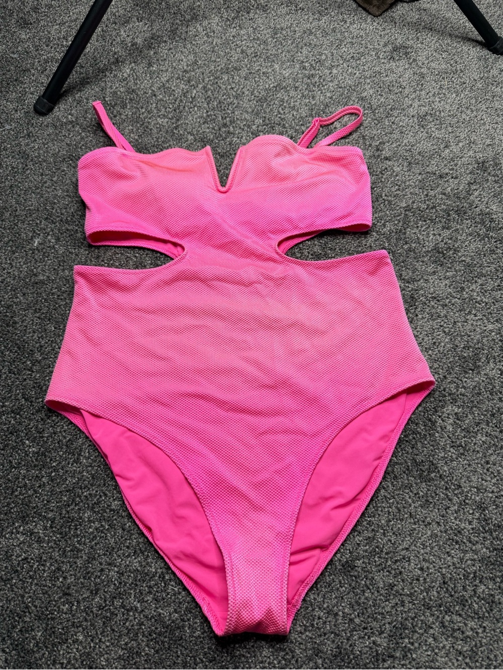 Aerie Shine Pique V Wire Cut Out One Piece Swimsuit size XL - Picture 7 of 7